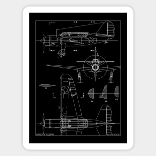 Curtiss Helldiver A-25 Shrike American WW2 Dive Bomber Plane Blueprint Gift Magnet